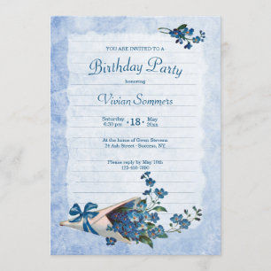 Convite Esqueça-me de não ser Festa de aniversário de Vint