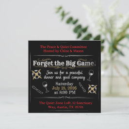 Convite Esqueça o Grande Jogo! Jantar Elegante Anti-Futebo
