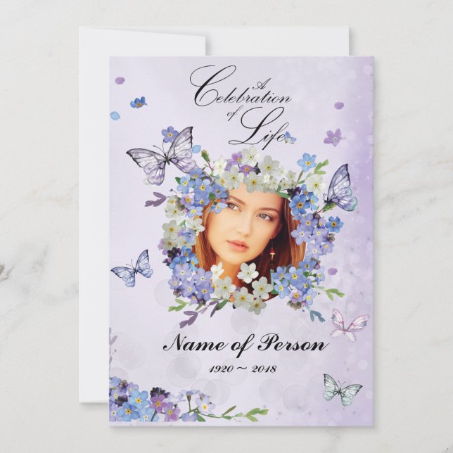 Convite Esqueça que não borboletas celebram a vida (Frente)