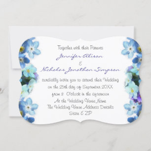 Convite Esquece-Me De Não Flores De Casamento De Aquarela