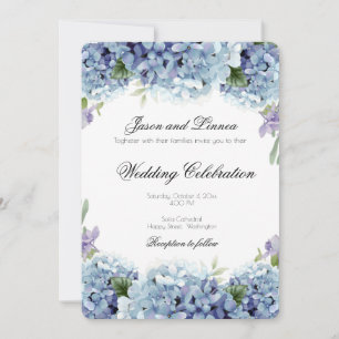 Convite Esquece-Me-Não-Flores Casamento Elegante De Aquare
