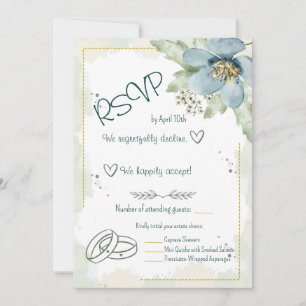 Convite Esquecer-me-sem-aquarela Florais RSVP