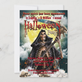 Convite Esqueleto Assustador e Halloween Capaz