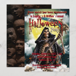 Convite Esqueleto Assustador e Halloween Capaz