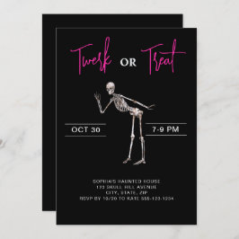 Convite Esqueleto Dançante Meninas Adultas Festa de Hallow