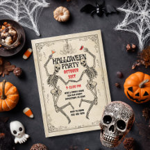 Esqueleto de Dança Vintage Elegante Halloween Góti