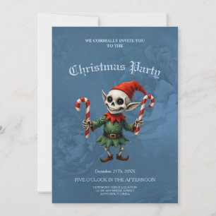 Convite Esqueleto de Elfo de Natal – Férias Sombrias Sinis