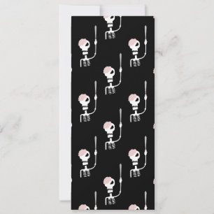 Convite esqueleto de Halloween com uma espada