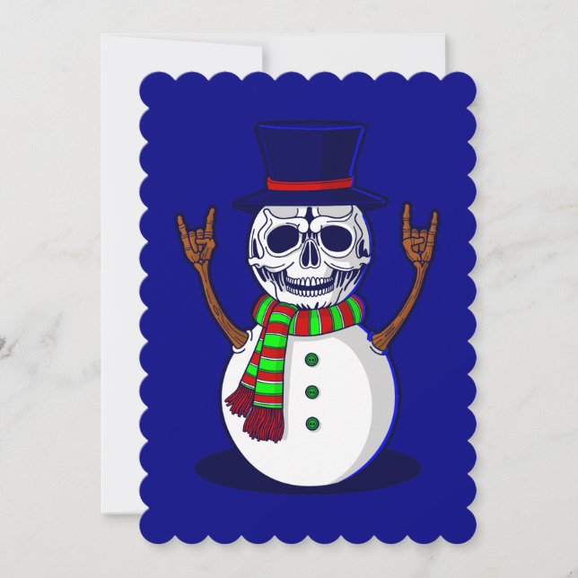 Convite esqueleto de natal gótico snowman gothmas spookmas (Frente)