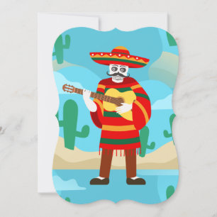 Convite esqueleto do cinco de maio