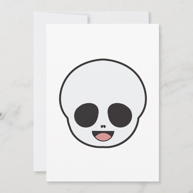 Convite Esqueleto Fantasma Chibi Pastel Gótico Dia das Bru (Frente)