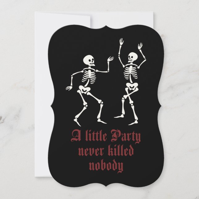 Convite Esqueletos contemporâneos de Halloween (Frente)