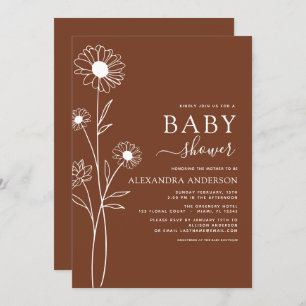 Convite Esquema Botânico Mínimo do chá de fraldas