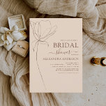 Convite Esquema Botânico Mínimo do chá de panela<br><div class="desc">Terracotta (terra cotta) da linha plana botânica minimalista e o Nêutral Brown Earth Boho Bohian Sketch Wedding Autumn (outono),  Winter,  Primavera ou Summer Invtions - inclui uma bela e elegante tipografia de roteiro para a festa especial da Noiva Ser Antes do Dia do Casamento.</div>