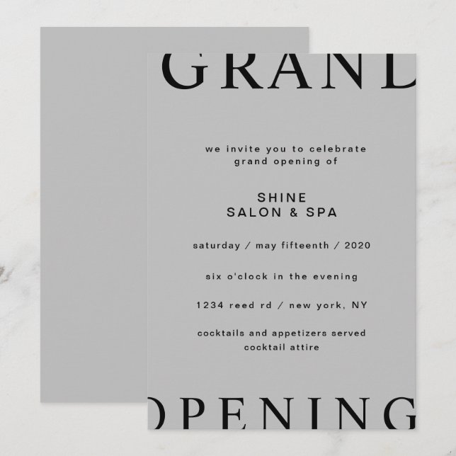 Convite esquema ultra-moderno roteiro elegante grande aber (Frente/Verso)