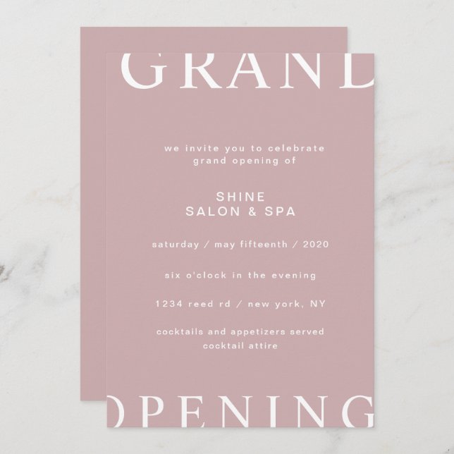 Convite esquema ultra-moderno roteiro elegante grande aber (Frente/Verso)