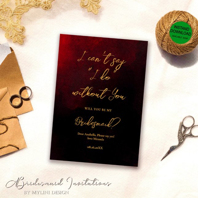 Convite Esquerda Dourada Elegante, Vermelha e Negra (Criador carregado)