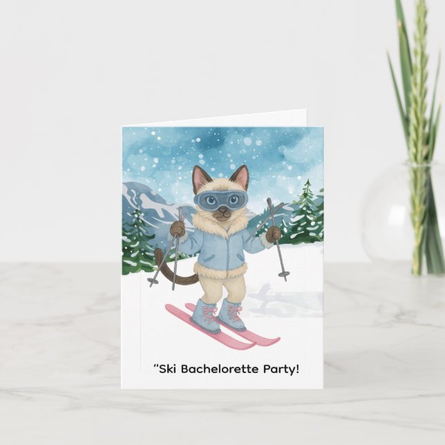 Convite Esqui para a Noiva na Festa de solteira inclinada (Frente)