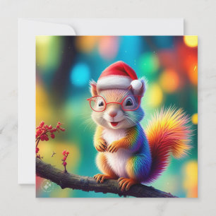 Convite Esquilo De Natal Como Papai Noel-56765