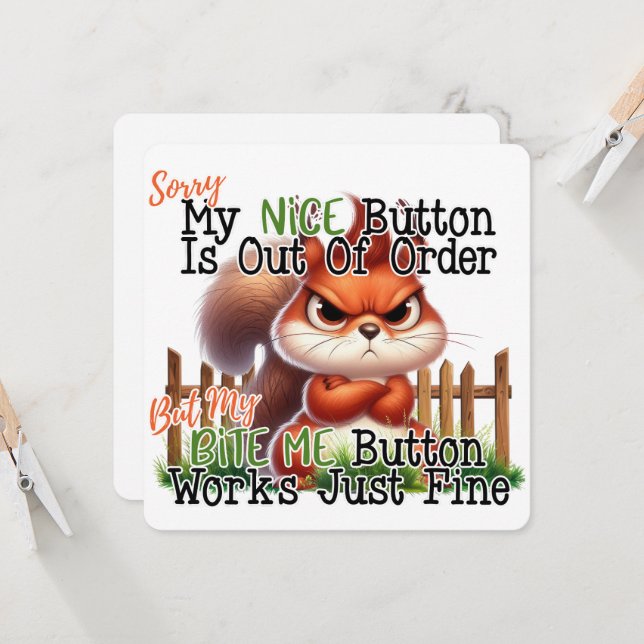 Convite Esquilo Engraçado (Frente/Verso In Situ)