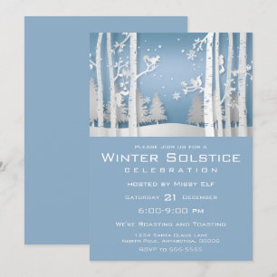 Convite Esquilos e Florestas de Inverno recortados