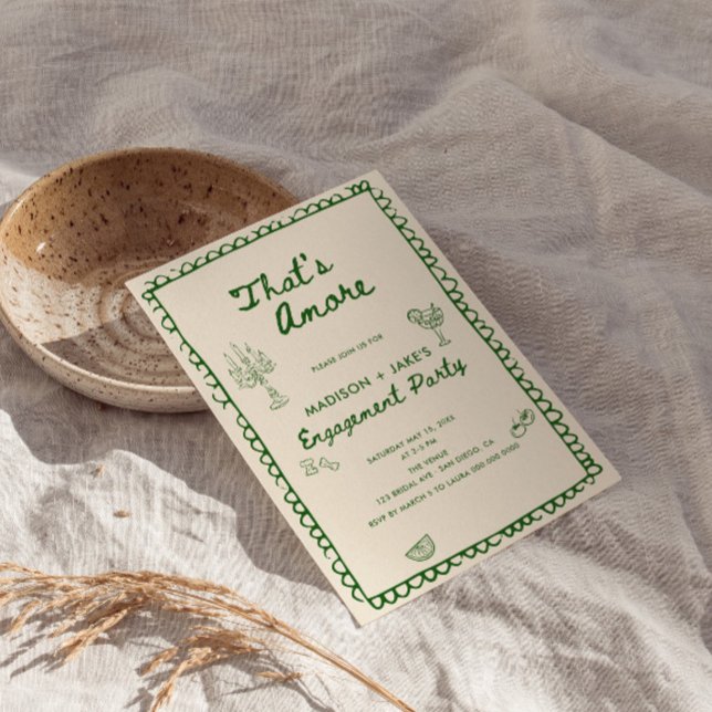 Convite Essa é uma Festa de noivado de mão italiana. (Criador carregado)