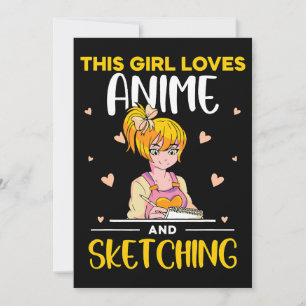 Convite Essa Menina Ama Anime E Desenhando O Sketch S