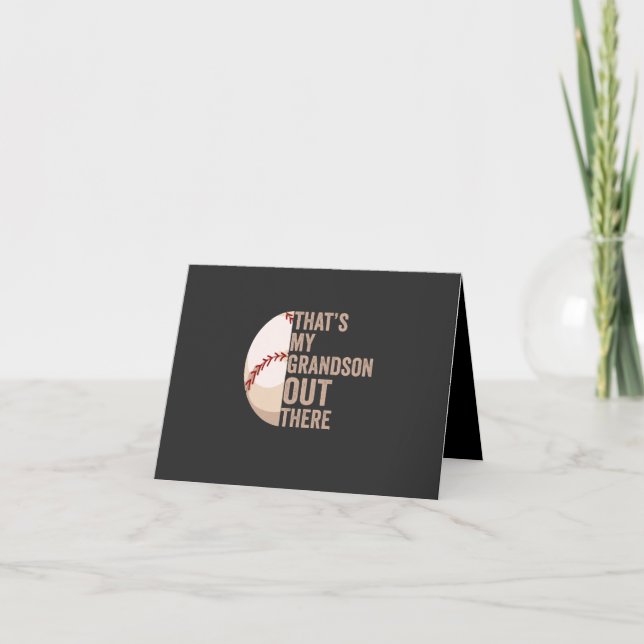 Convite Esse é meu Neto Aí Fora Amante do Beisebol Engraça (Frente)