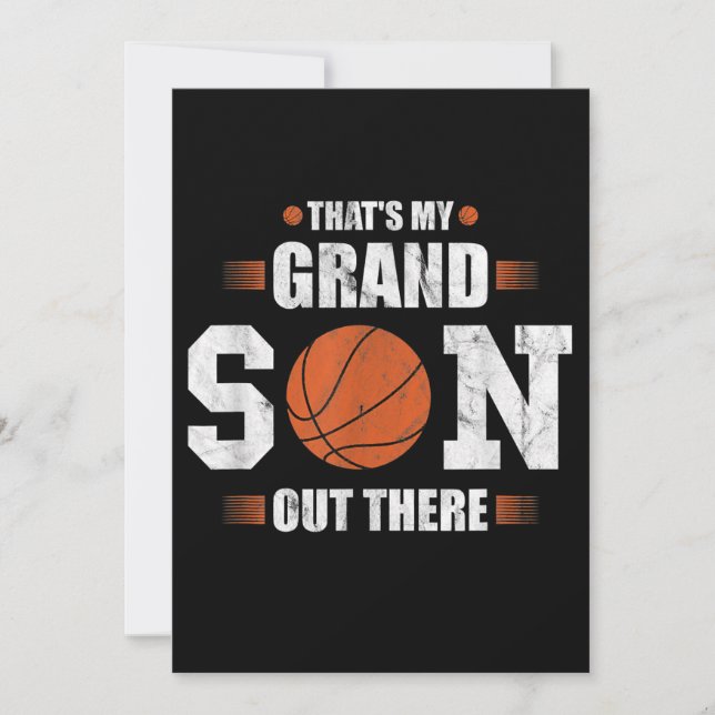 Convite Esse é meu neto lá fora presente de basquete para  (Frente)