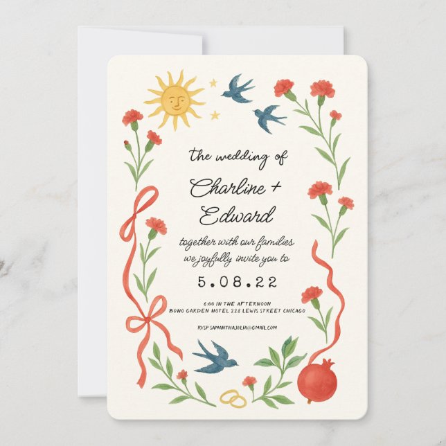 Convite Esse é um casamento de desenho engraçado (Frente)