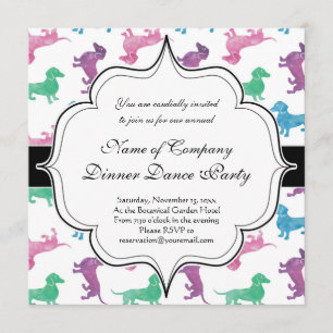 Convite Está chovendo Dachshounds