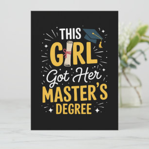Convite Esta Garota Conquistou Seu Diploma de Mestrado Gra