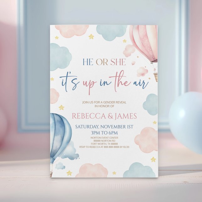 Convite Está no ar quente... a revelação de gênero do balã (Criador carregado)