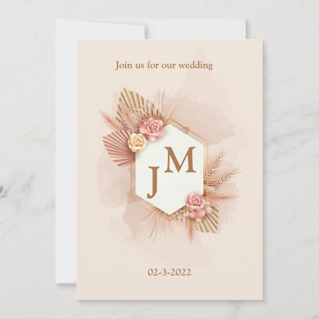 Convite Esta noite é a noite do Eid, casamento, amor e lho (Frente)