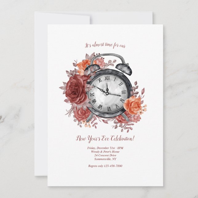 Convite Está quase na hora do Ano Novo (Frente)