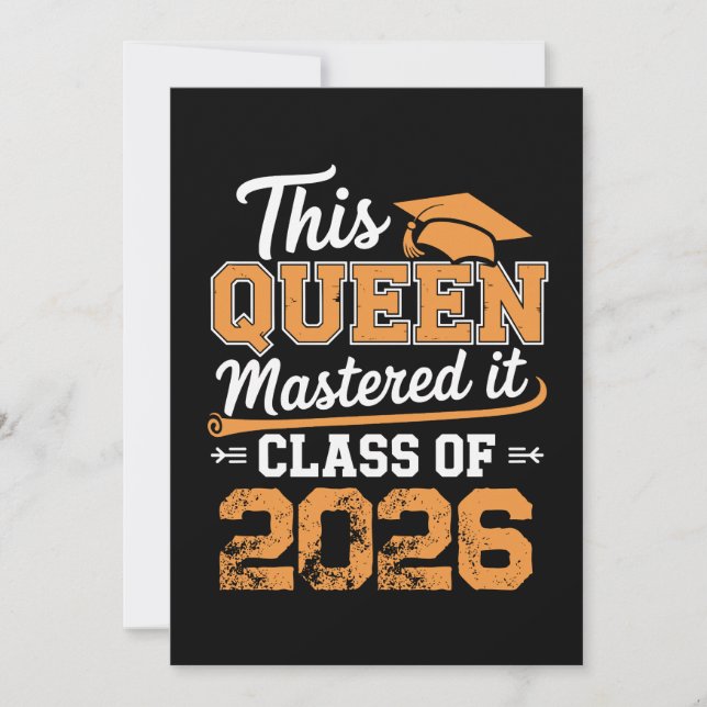 Convite Esta Rainha Conquistou Isso Graduação da Turma de  (Frente)