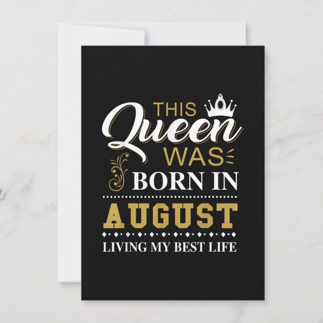 Convite Esta Rainha Foi Nasceu Em Agosto Presente De Anive (Frente)