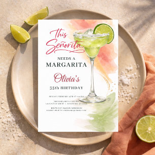 Convite Esta Señorita Precisa uma Festa de Margarita
