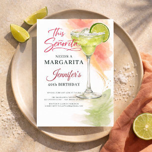 Convite Esta Señorita Precisa uma Margarita 40º Fiesta
