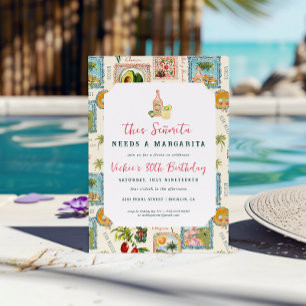 Convite Esta Señorita Precisa uma Margarita   Festa Mexica
