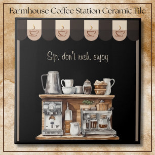 Convite Estação de Café Black Farmhouse Decorativo