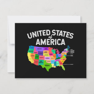Convite Estados Unidos Mapeie T-shirt para o presente de v