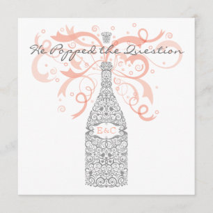 Convite Estalou a pergunta - prata & pêssego