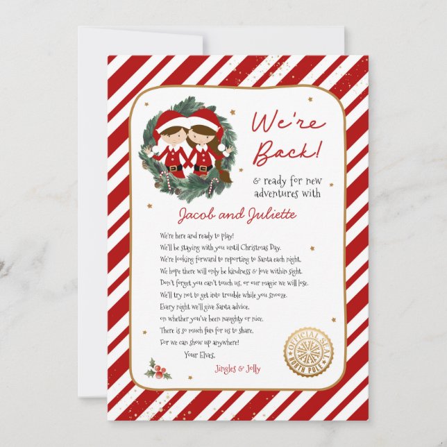 Convite Estamos de Volta Carta do Elfo (Frente)