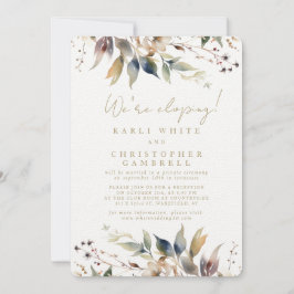 Convite Estamos Elopando Recepção Pintada de Folhas de Out