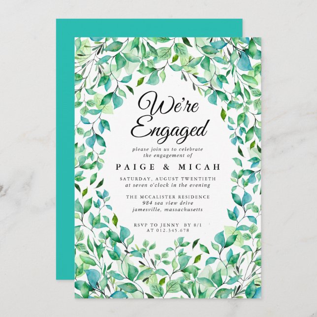 Convite Estamos empenhados no lançamento do Noivado tropic (Frente/Verso)