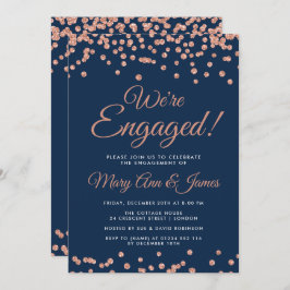 Convite Estamos encantados! Marinho Glitter Confetti Doura