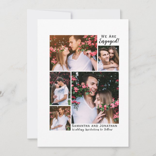 Convite Estamos engajados no lançamento do Noivado de foto (Frente)