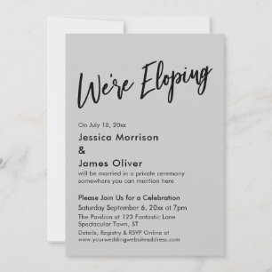 Convite Estamos Fugindo Minimal Handwriting Light Gray