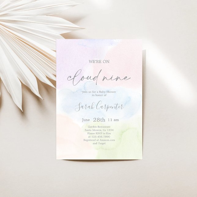 Convite Estamos no Chá de fraldas Cloud Nine (Criador carregado)